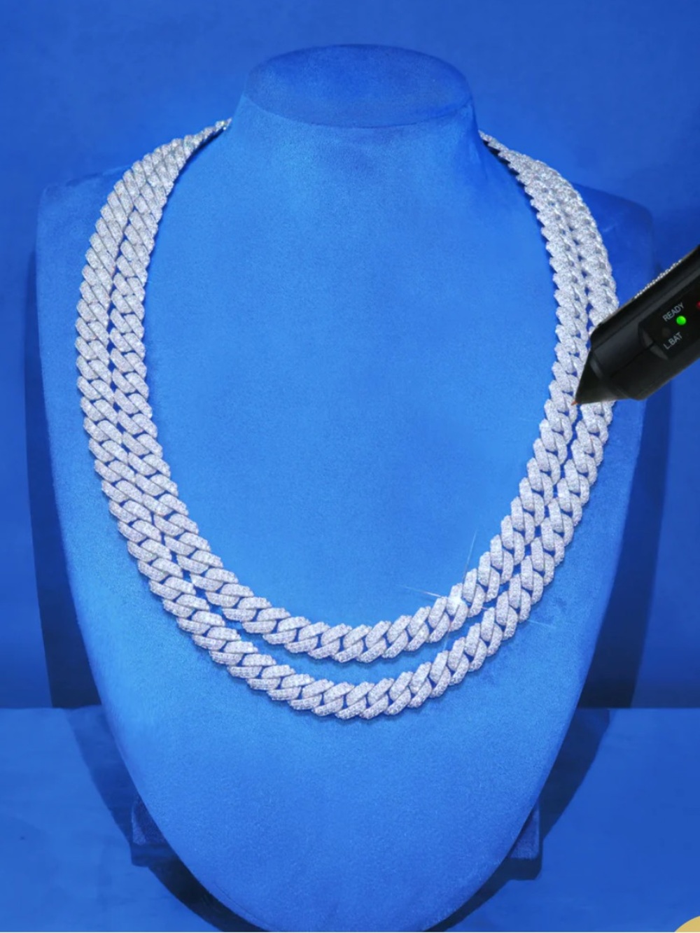 Gudi Cuban Link Necklace Moissanite Pave Chain With Pendant